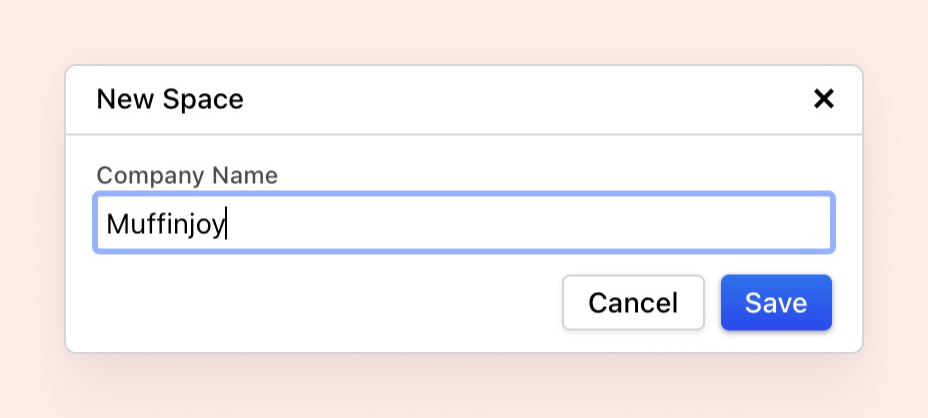 Create a new space in Cakedesk